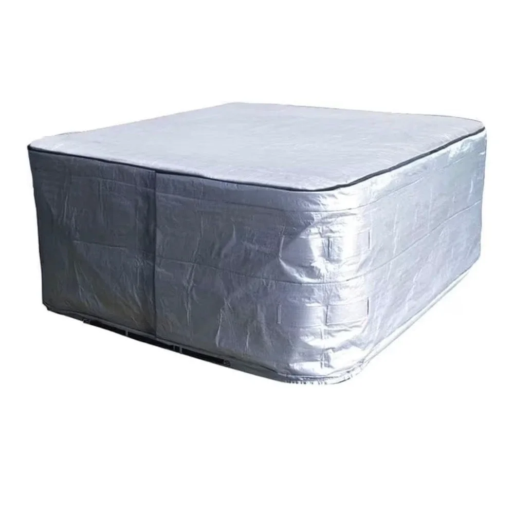 Uceder Silver Outdoor Spa Cover Waterproof Sunproof Hot Tub Square 110